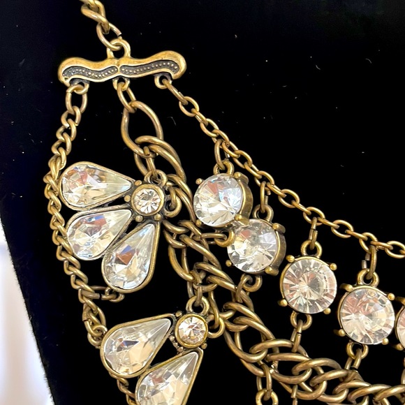 Bronze and Rhinestone Statement Necklace - Picture 4 of 6